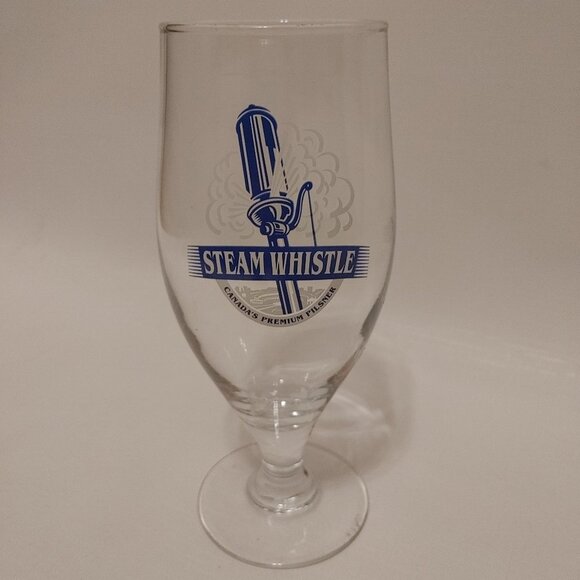 LARGE Steam Whistle Chalice Glass with GOOD TO HERE line etched - Picture 1 of 3